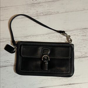 Coach Black Leather Wristlet